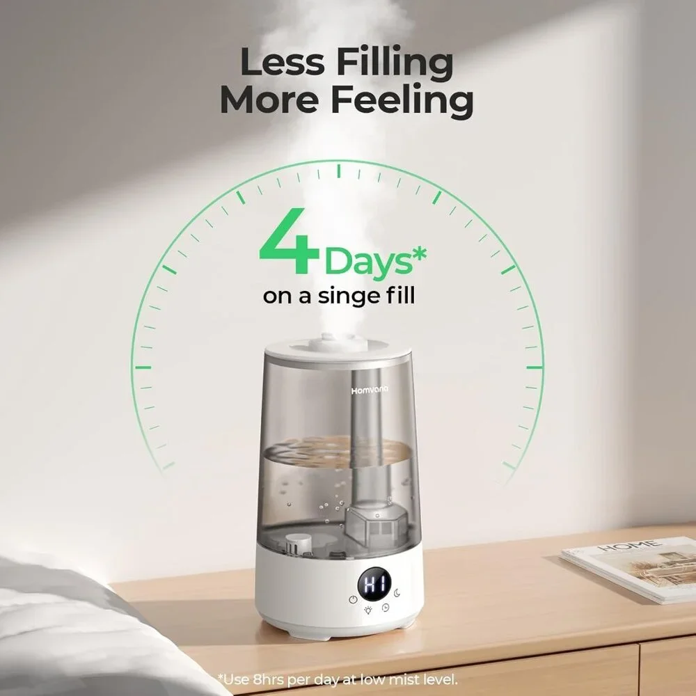 Humidifiers for Bedroom Home, 3.6 L Cool Mist Top-Fill 34H Super Long Time, Quie